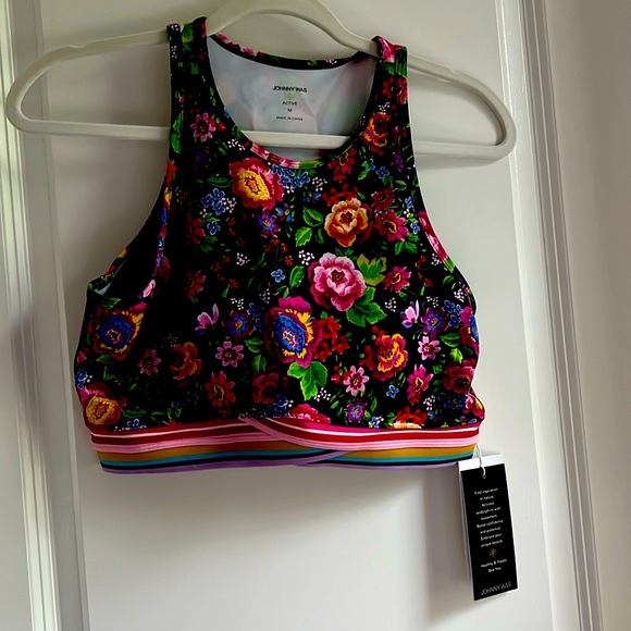 Johnny was activewear  Cantero crisscross high neck sports bra. New with tags - Picture 1 of 5